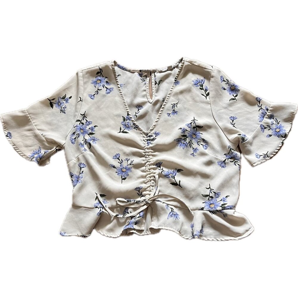 Lydelle Floral Ruched Crop Top